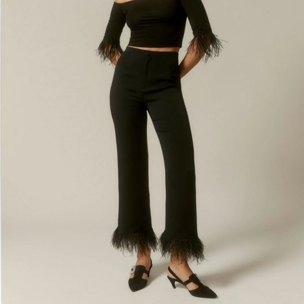 Reformation Hagan Feather Hem Pants